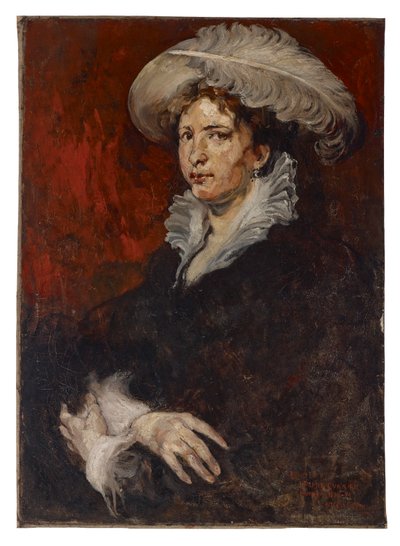 Signora con cappello piumato da Joseph Frank Currier
